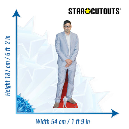 CS735 Louis Theroux Height 187cm Lifesize Cardboard Cut Out With Mini