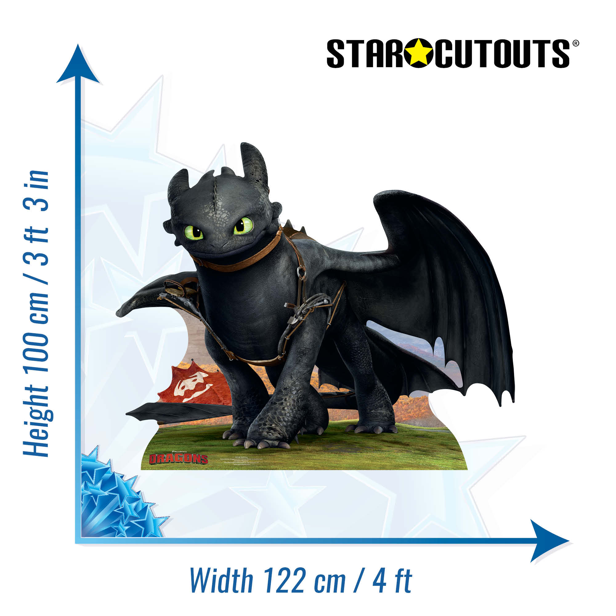 SC736 Toothless Dragon Cardboard Cut Out Height 100cm – Star Cutouts
