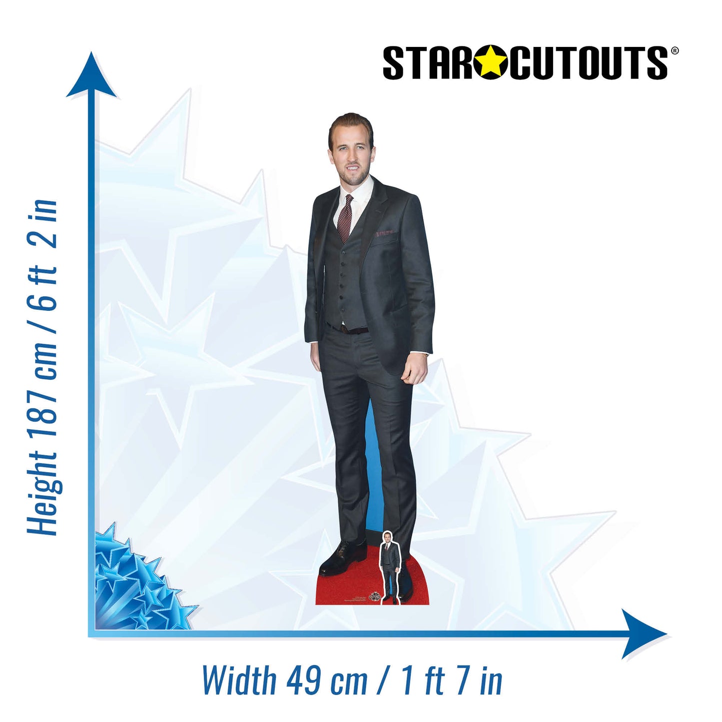 CS740 Harry Kane Height 187cm Lifesize Cardboard Cut Out With Mini