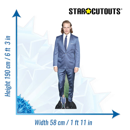 CS745 Sam Heughan Height 190cm Lifesize Cardboard Cut Out With Mini
