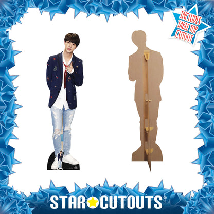 CS748 Kim Seok-jin (Jin) Red Tie BTS BANGTAN BOYS Height 179cm Lifesize Cardboard Cut Out With Mini