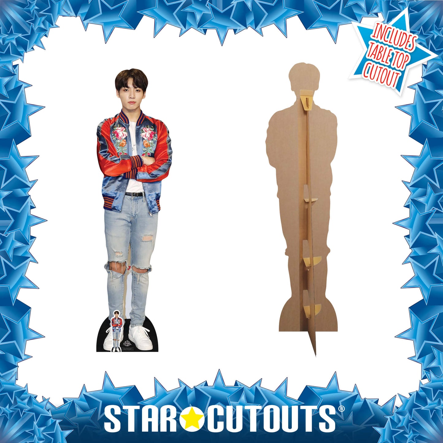 CS749 Jeon Jung-kook (Jungkook) Red Jacket BTS BANGTAN BOYS Height 178cm Lifesize Cardboard Cut Out With Mini