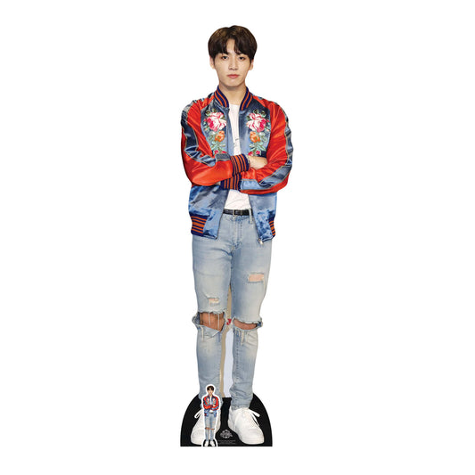 CS749 Jeon Jung-kook (Jungkook) Red Jacket BTS BANGTAN BOYS Height 178cm Lifesize Cardboard Cut Out With Mini