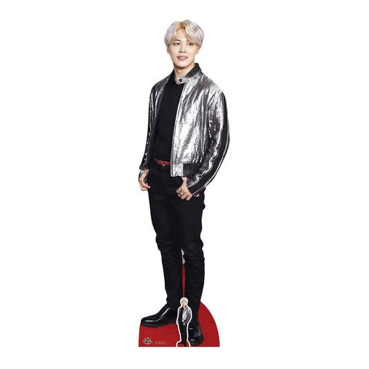 CS751 Park Ji-min (Jimin) Silver Jacket BTS BANGTAN BOYS Height 174cm Lifesize Cardboard Cut Out With Mini