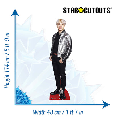 CS751 Park Ji-min (Jimin) Silver Jacket BTS BANGTAN BOYS Height 174cm Lifesize Cardboard Cut Out With Mini