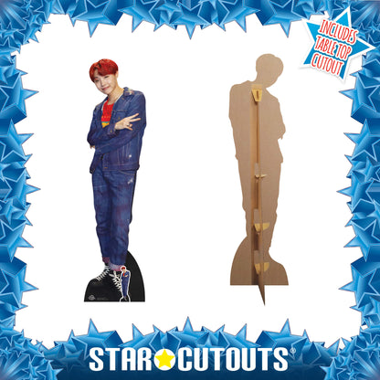 CS752 Jung Ho-seok (J-Hope) Red Hair BTS BANGTAN BOYS Height 178cm Lifesize Cardboard Cut Out With Mini