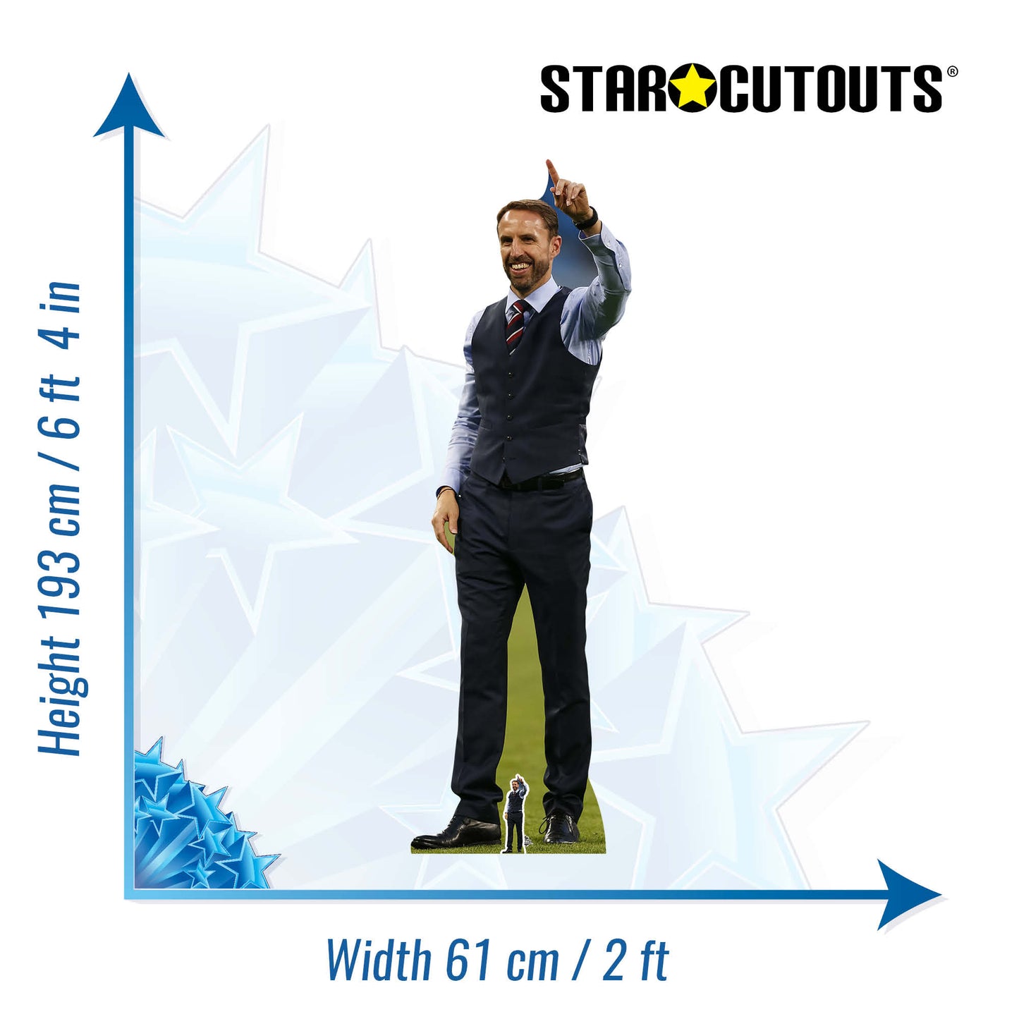 CS755 Gareth Southgate Height 193cm Lifesize Cardboard Cut Out With Mini