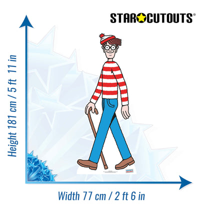 SC758 Where's Wally? Cardboard Cut Out Height 181cm