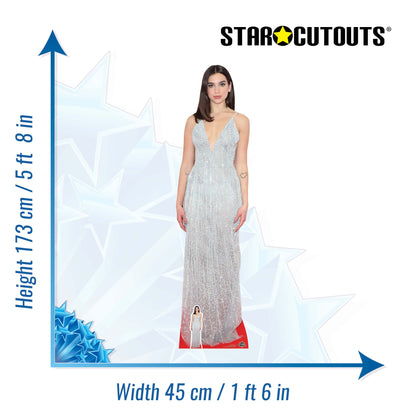 CS759 Dua Lipa White Dress Height 173cm Lifesize Cardboard Cut Out With Mini