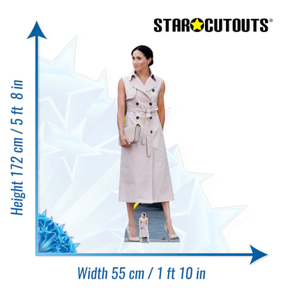 CS761 Meghan Markle Duchess of Sussex Height 172cm Lifesize Cardboard Cut Out With Mini