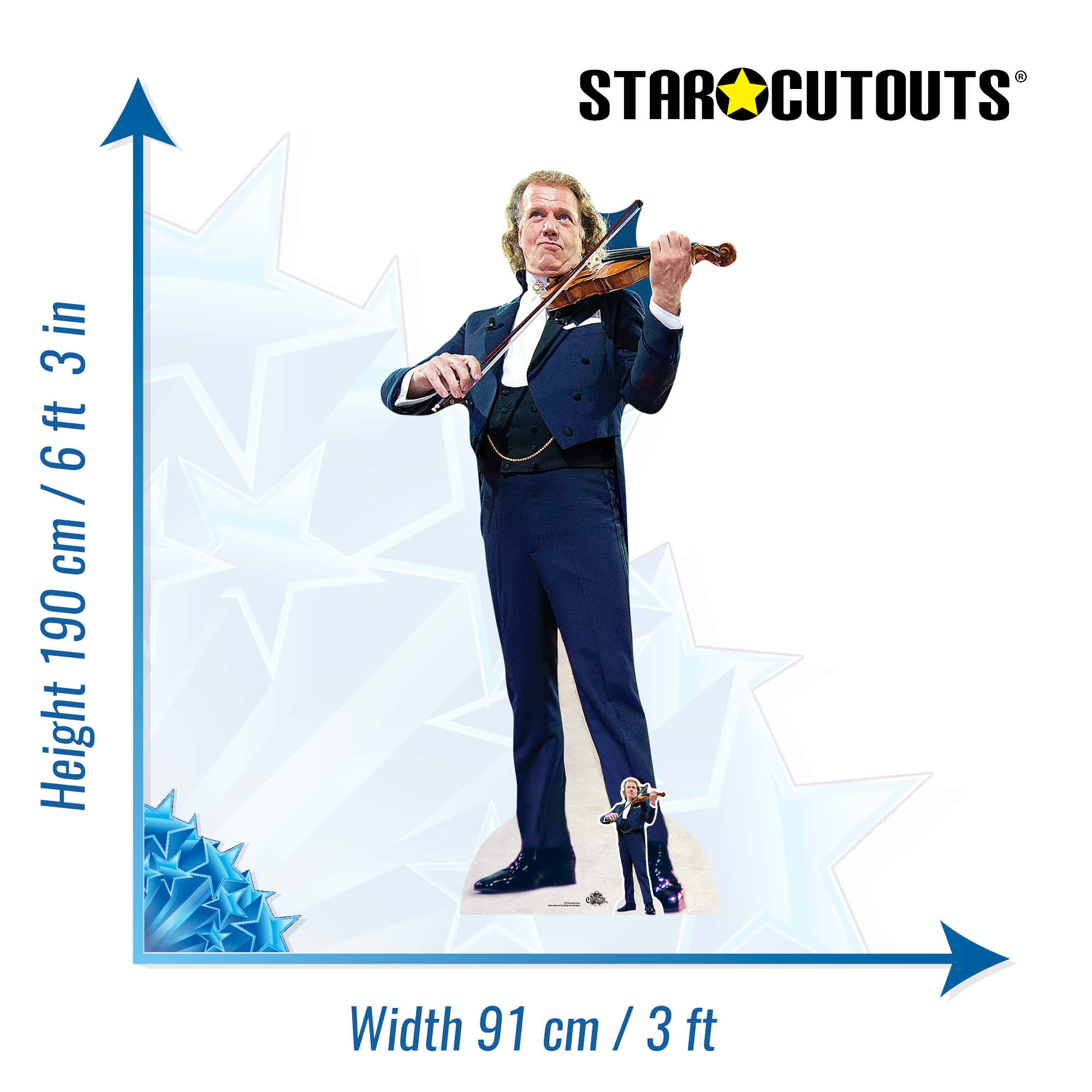 Andre Rieu Height CS772 Andre Rieu Composer Height 190cm Lifesize Cardboard Cut Out With ...