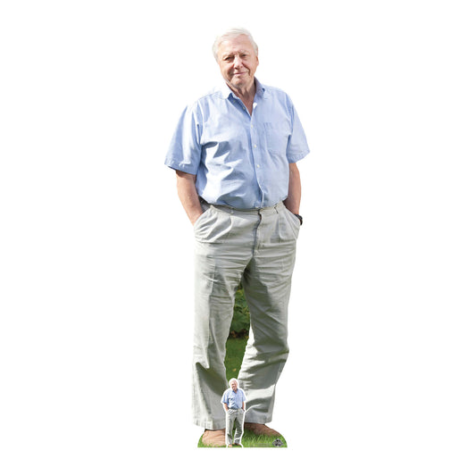 CS774 David Attenborough Height 178cm Lifesize Cardboard Cut Out With Mini