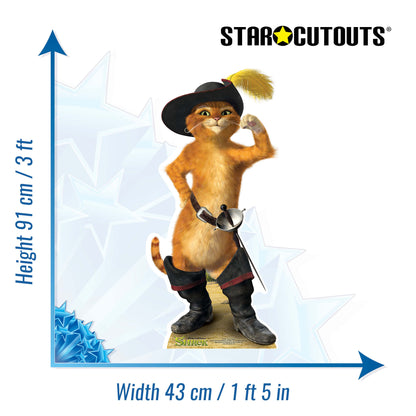 SC789 Puss in Boots Cardboard Cut Out Height 91cm