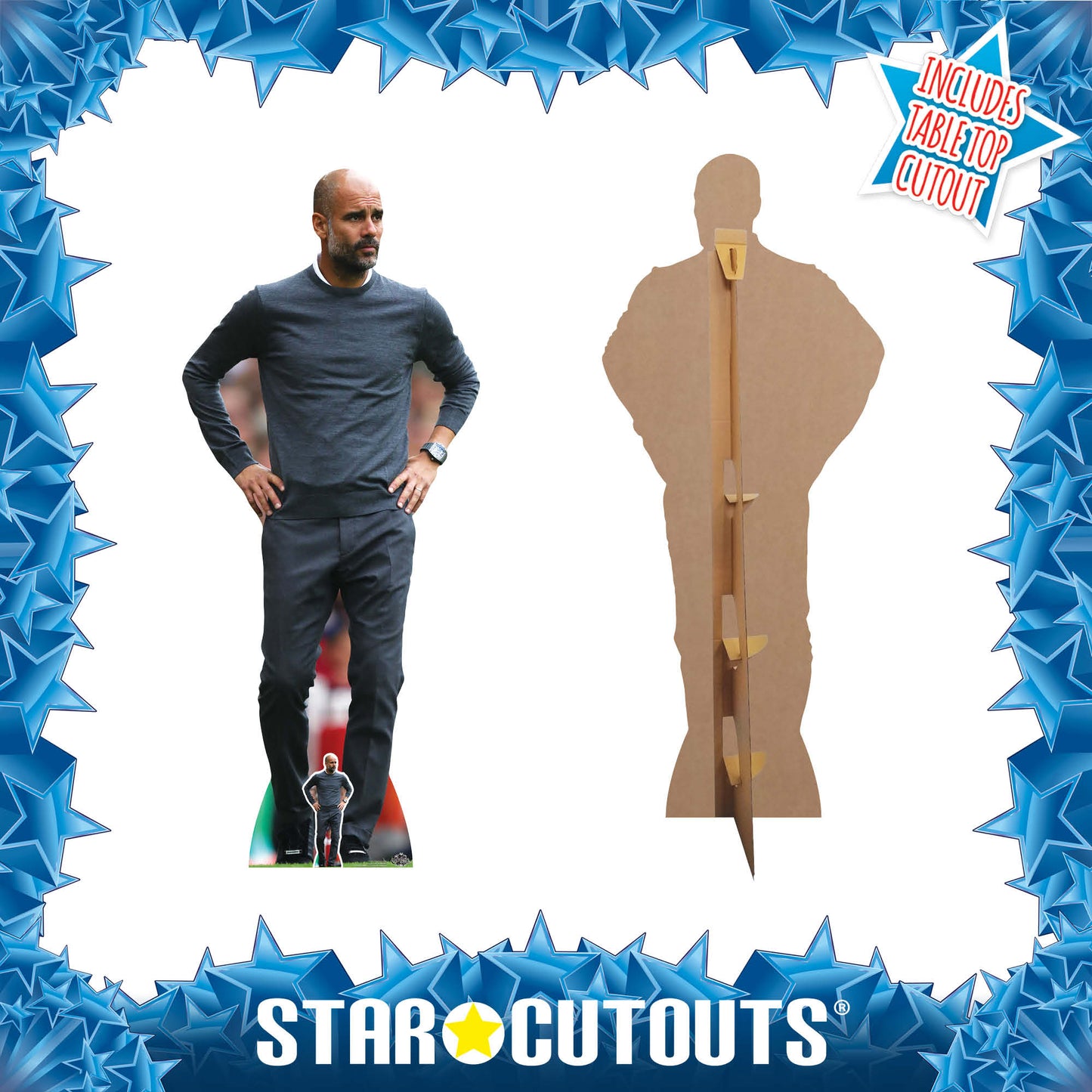 CS792 Pep Guardiola Football Manager Height 180cm Lifesize Cardboard Cut Out With Mini