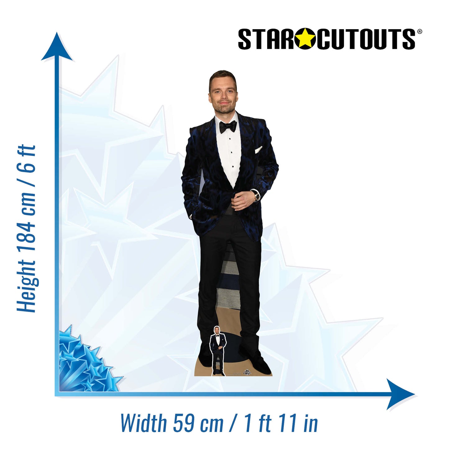 CS803 Sebastian Stan Height 184cm Lifesize Cardboard Cut Out With Mini
