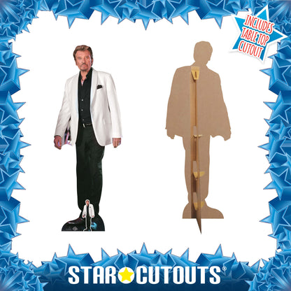 CS807 Johnny Hallyday Height 179cm Lifesize Cardboard Cut Out With Mini