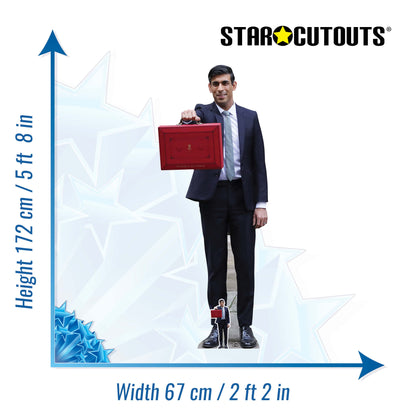 CS833 Rishi Sunak Height 172cm Lifesize Cardboard Cut Out With Mini