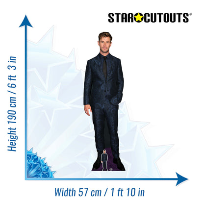CS845 Chris Hemsworth Blue Suit Height 190cm Lifesize Cardboard Cut Out With Mini