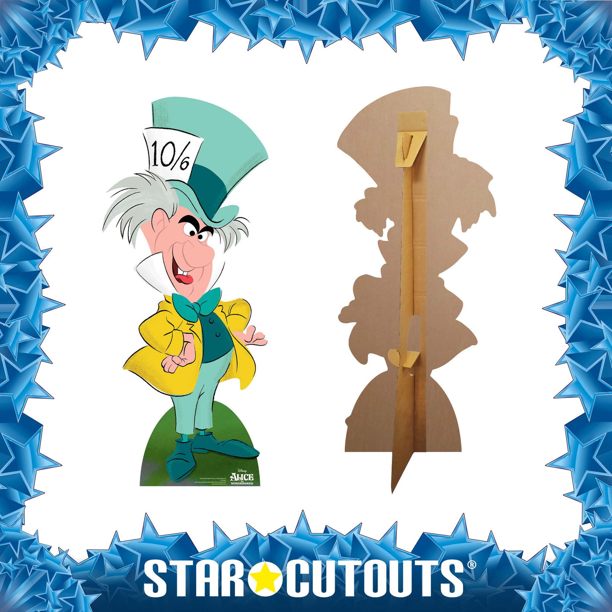SC855 Mad Hatter Classic Alice in Wonderland Cardboard Cut Out Height 128cm - Star Cutouts