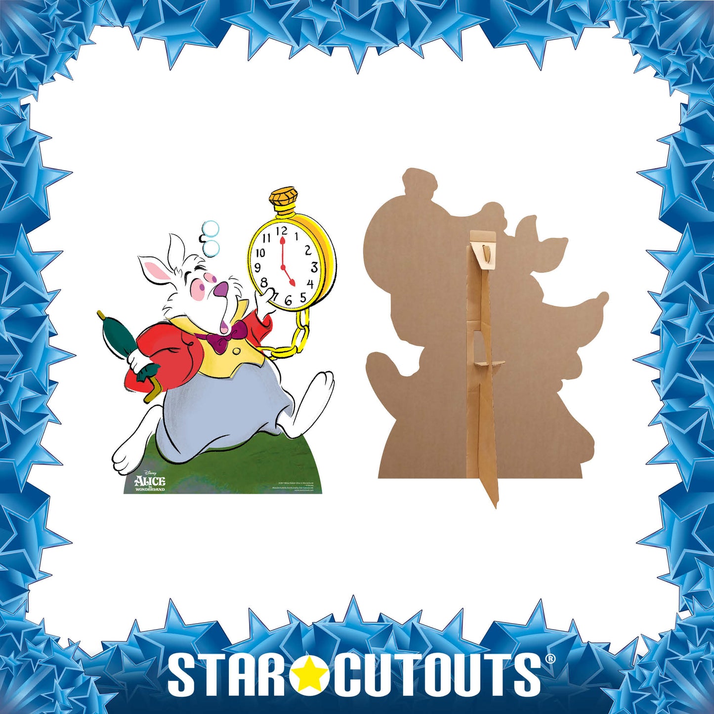 SC857 White Rabbit Classic Alice in Wonderland Cardboard Cut Out Height 77cm - Star Cutouts