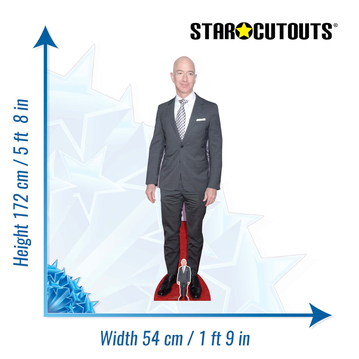 Mini Me Bezos CS864 Jeff Bezos Buisnessman Height 172cm Lifesize Cardboard Cut Out W ...