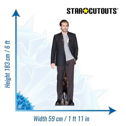 CS876 Jake Gyllenhaal Actor Grey Shirt Height 183cm Lifesize Cardboard Cut Out With Mini
