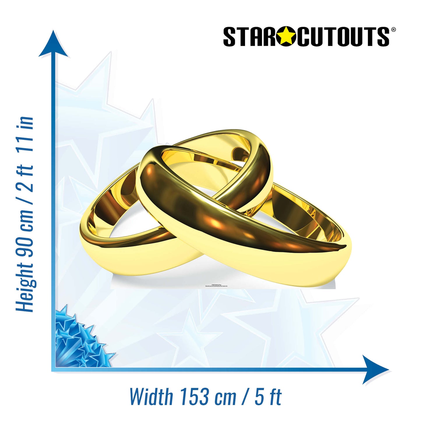 SC880 Wedding Rings Cardboard Cut Out Height 90cm