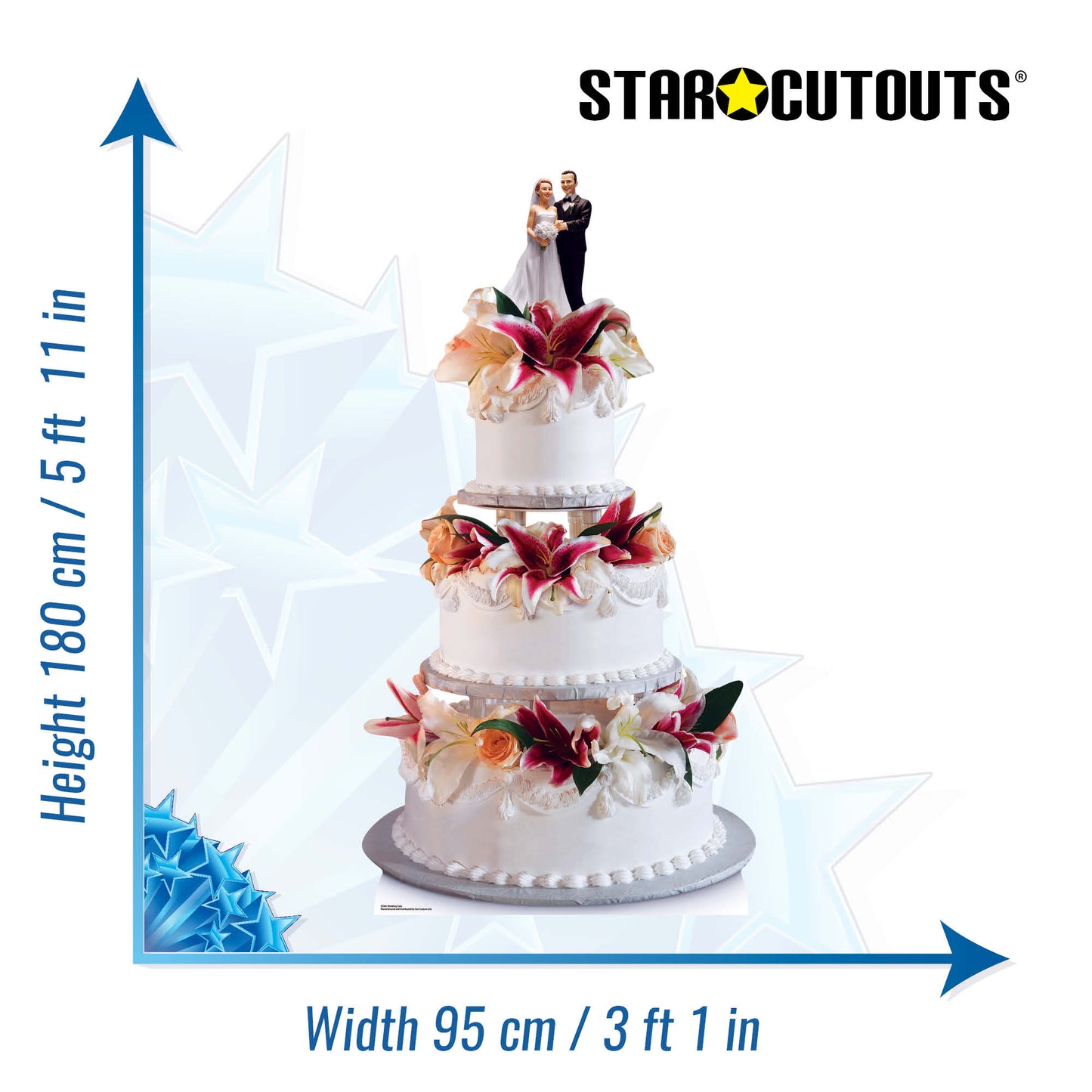 SC881 Wedding Cake Cardboard Cut Out Height 180cm
