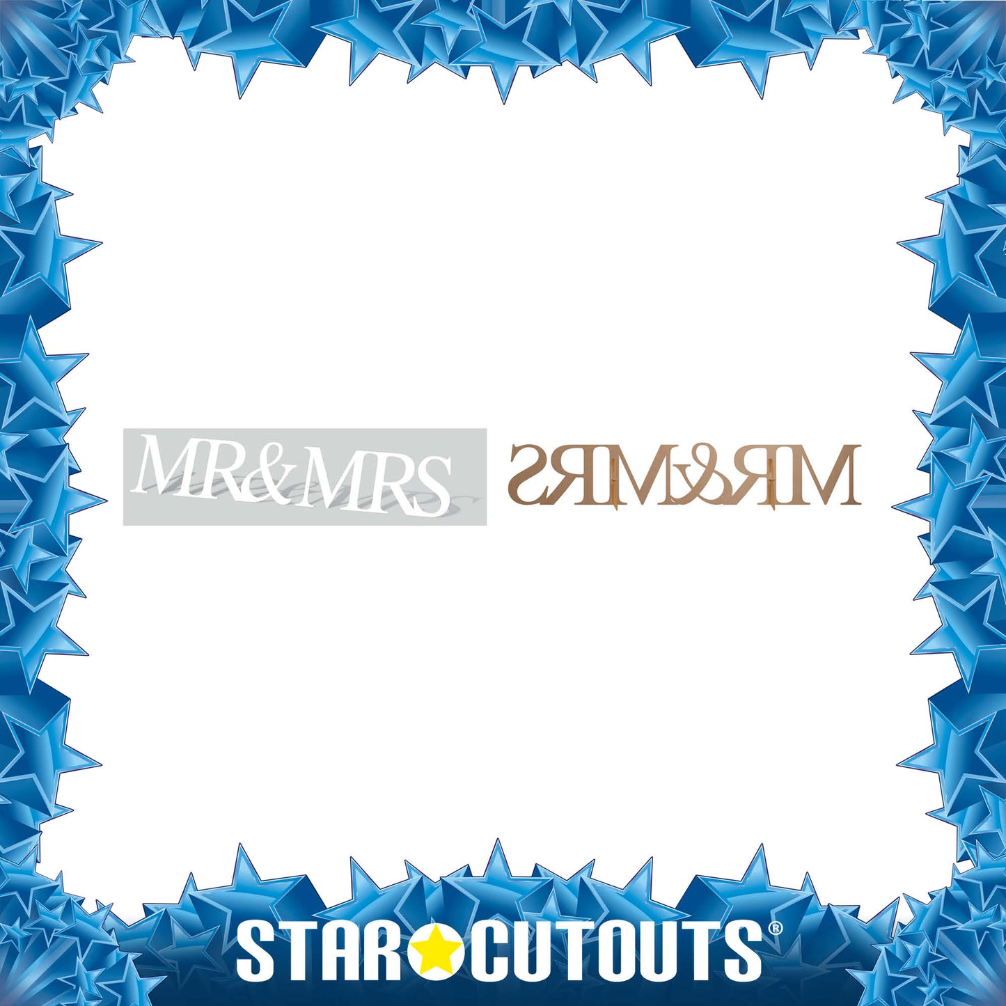 SC882 MR & MRS Sign Cardboard Cut Out Height 33cm