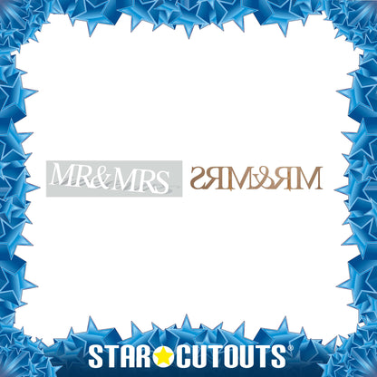 SC882 MR & MRS Sign Cardboard Cut Out Height 33cm