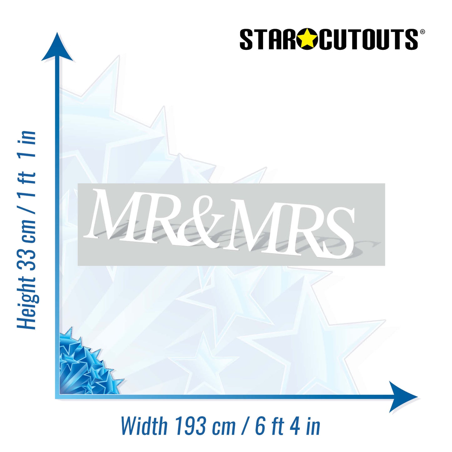 SC882 MR & MRS Sign Cardboard Cut Out Height 33cm
