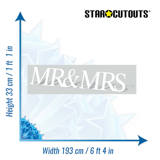 SC882 MR & MRS Sign Cardboard Cut Out Height 33cm