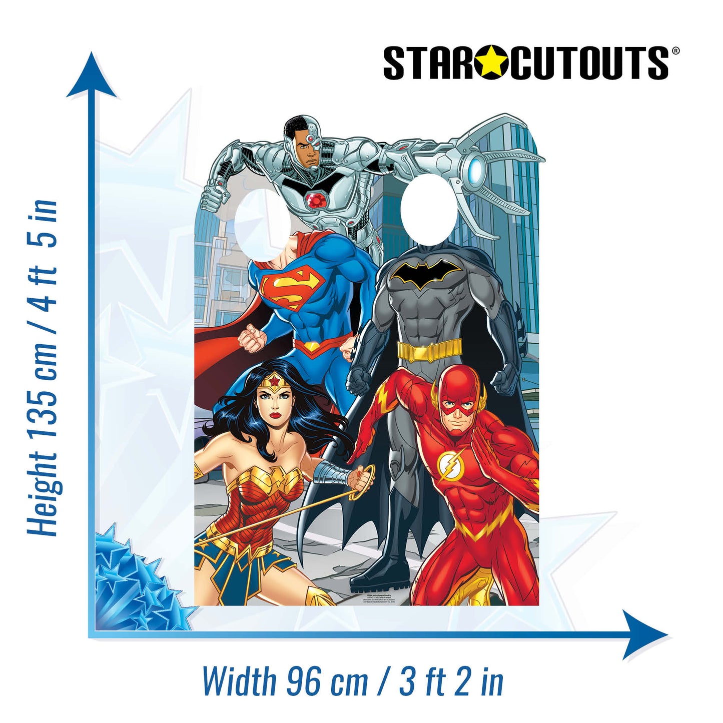 SC886 Justice League Stand-In Animated Child Size Cardboard Cut Out Height 135cm - Star Cutouts