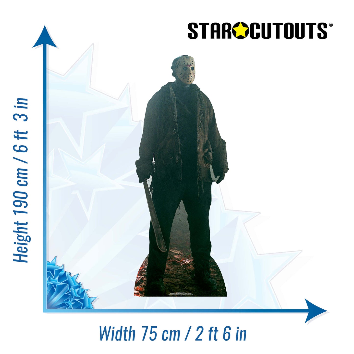 SC888 Jason Voorhees Friday the 13th Cardboard Cut Out Height 190cm