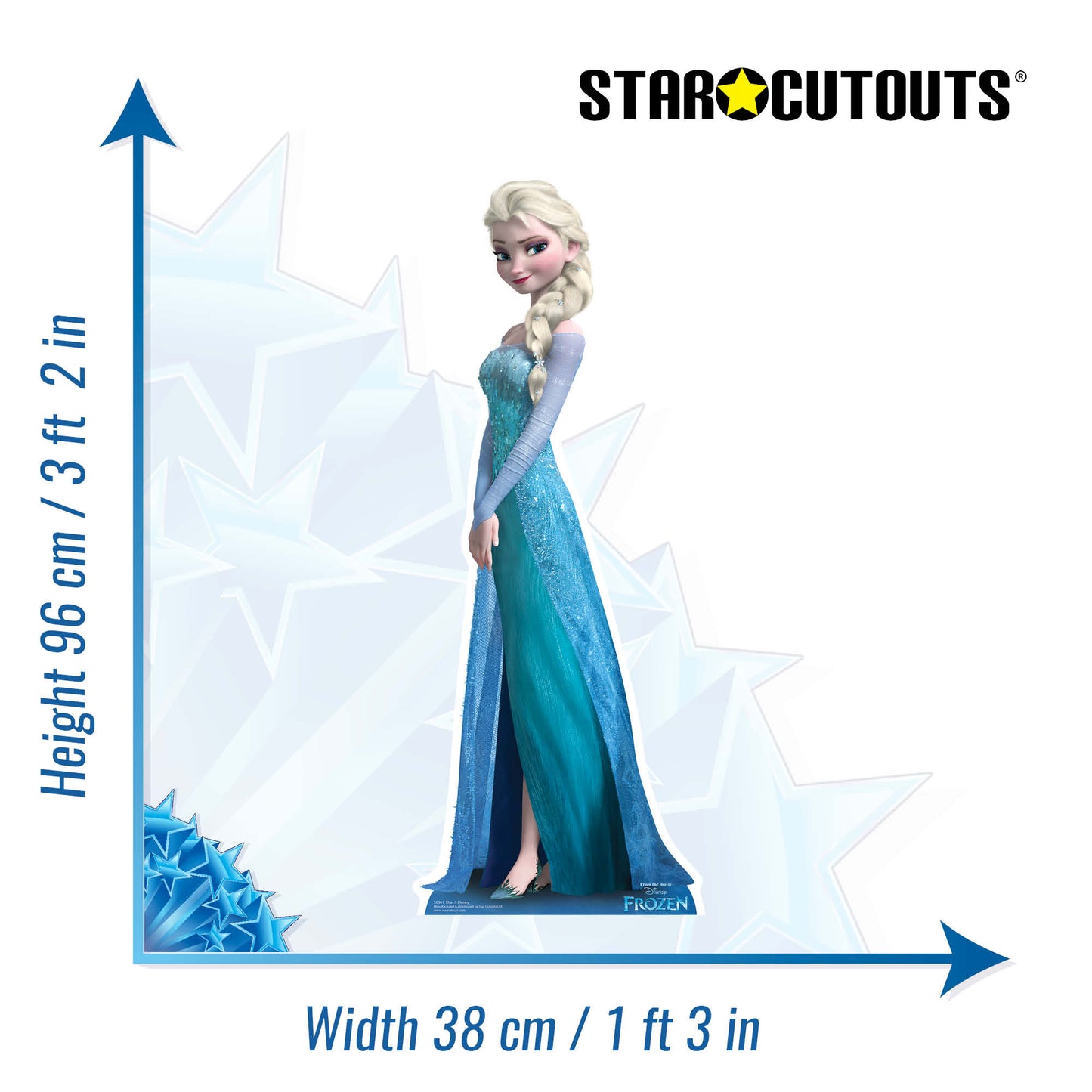 SC901 Elsa  Star Mini Cardboard Cut Out Height 96cm