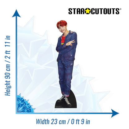 CS906 BTS Bangtan Boy Red Hair Jung_Ho_soek_J_Hope (Star Mini) Height 90cm Small Cardboard Cut Out