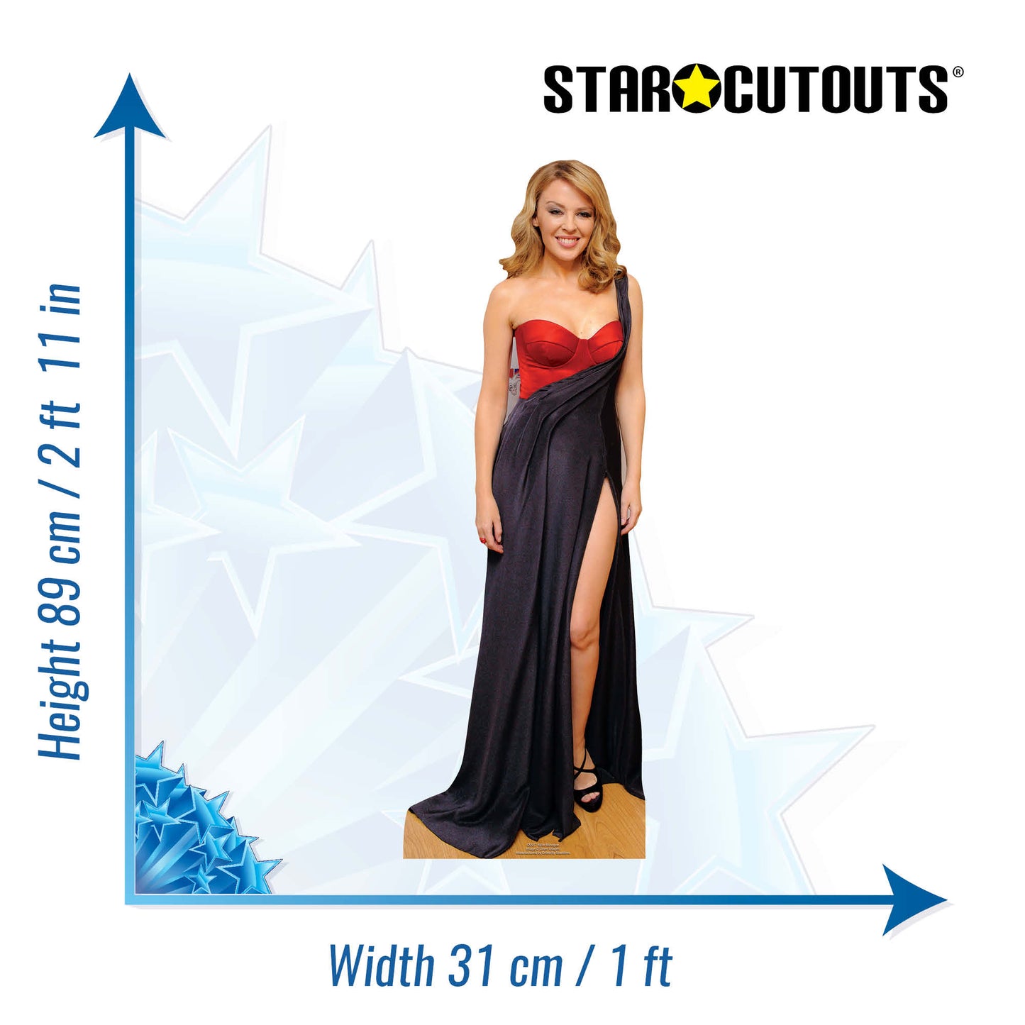CS917 Kylie Australian Pop Star Minogue (Star Mini) Height 89cm Small Cardboard Cut Out