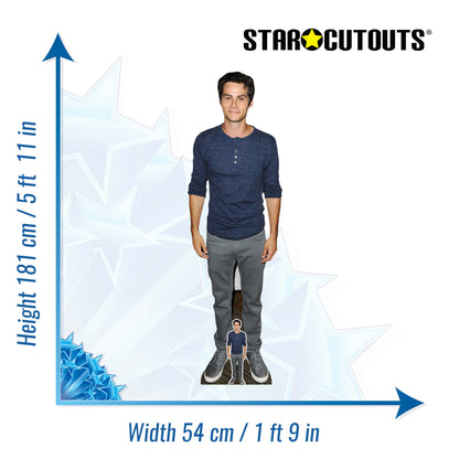 CS922 Dylan O'Brien (Blue Shirt) Height 181cm Lifesize Cardboard Cut Out With Mini
