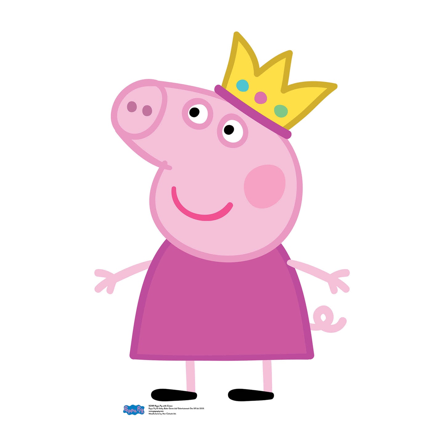 SC959 Peppa Pig Crown Cardboard Cut Out Height 90cm