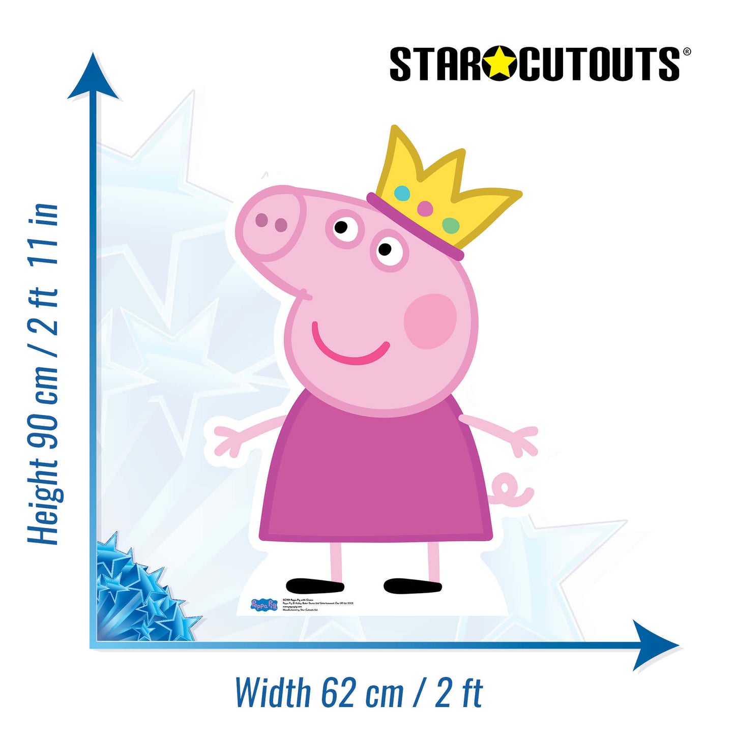 SC959 Peppa Pig Crown Cardboard Cut Out Height 90cm