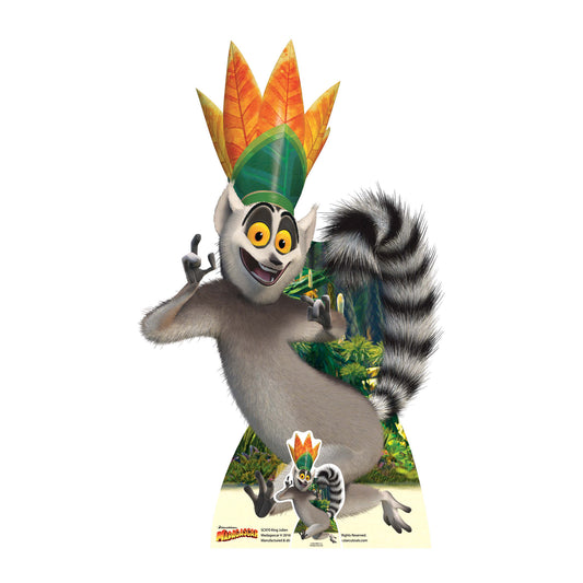 SC970 King Julien Cartoon Animated Grey ring-tailed lemur Cardboard Cut Out Height 90cm