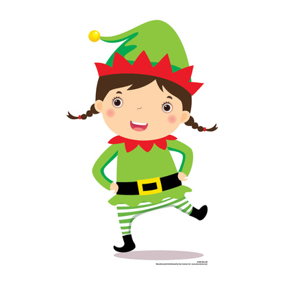 SC985 Mini Christmas Elf Cardboard Cut Out Height 82cm - Star Cutouts