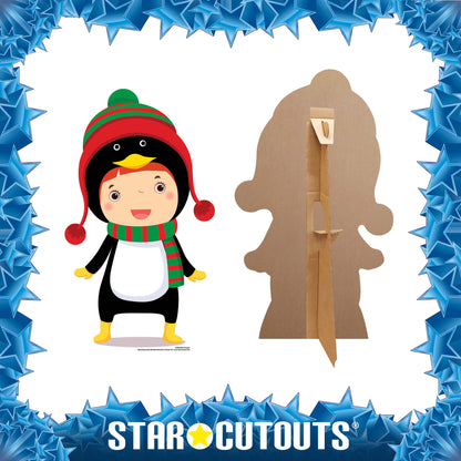 SC989 Mini Penguin Cardboard Cut Out Height 87cm - Star Cutouts