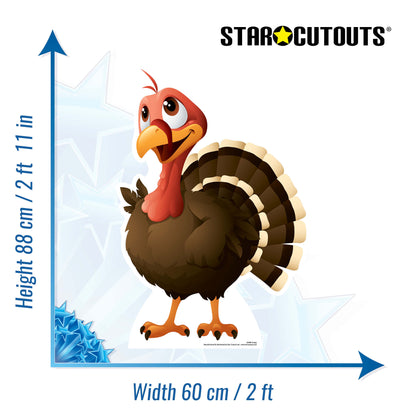 SC990 Turkey Cardboard Cut Out Height 88cm - Star Cutouts