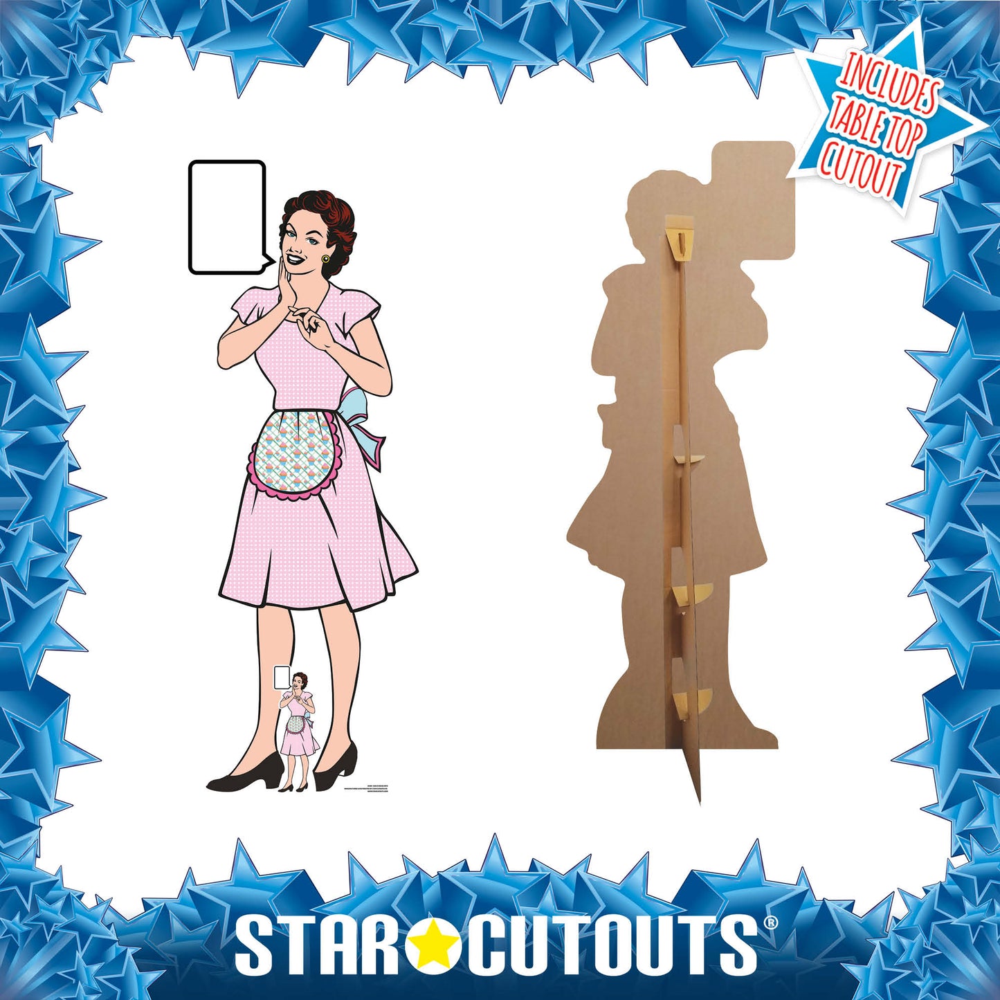 SC991 1950's Style Housewife Classic Cardboard Cut Out Height 184cm