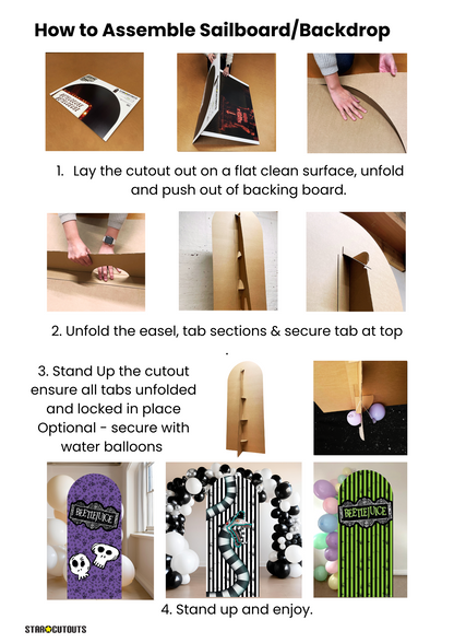 SC4660 Beetlejuice 1988  Sandworm White Backdrop  Cardboard Cut Out Height 185cm