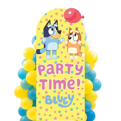 SC4573 Bluey and Bingo Balloon Party Time Large  Backdrop Cardboard Cut Out Height 185cm