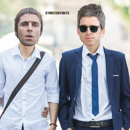 CMP006 Liam and Noel Gallagher Masks  Six Pack Cardboard Face Masks With Tabs and Elastic