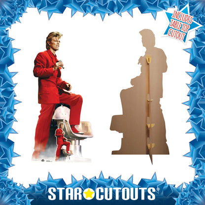 CS1004 David Bowie Height 176cm Lifesize Cardboard Cut Out With Mini