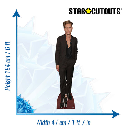 CS1008 Austin Butler Black Suit Height 184cm Lifesize Cardboard Cut Out With Mini